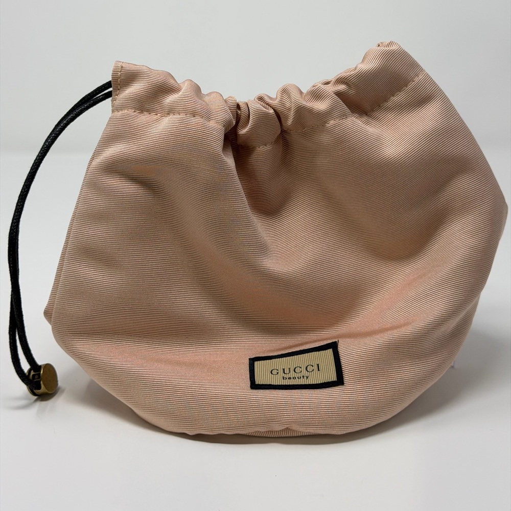 Gucci Beauty Blush Pink Cosmetic Drawstring Bag